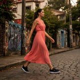 Via Marte Tênis Flatform Preto Camurça e Branco Crystal — Estilo Premium para o Dia a Dia