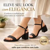 Sandália Feminina Vizzano Salto Quadrado Baixo