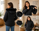 Jaqueta bobojaco puffer com capuz removível (estoque limitado)