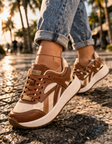 Tênis Feminino Vizzano Casual Mocca Confortável Leve Marrom 34-39