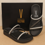 Papete Vizzano Feminina Strass - Estilo Moderno Confortável e Sofisticado